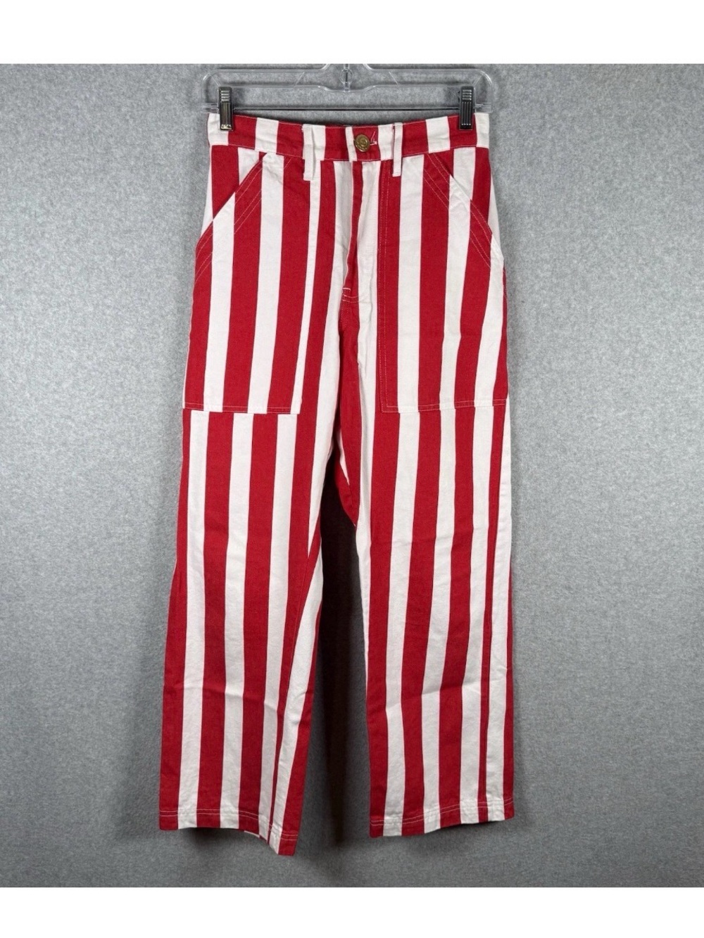 Big Bud Press Red-White Striped Work Pants - Sz Small
